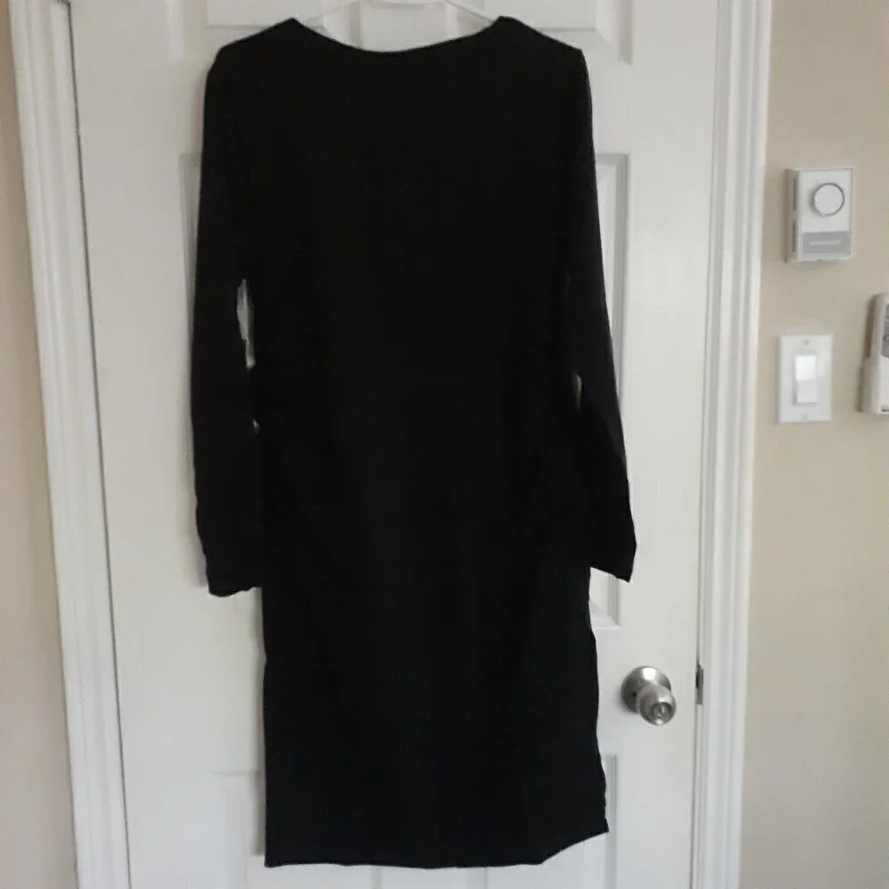 Paisley Sky Maternity NWT Women's XL Black Long Sleeve Dress - Picture 3 of 6